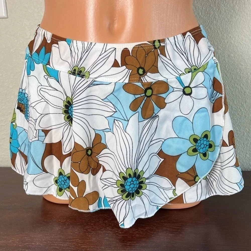NWT Blue Floral 3 Piece Bikini Set